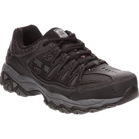 Skechers men's relaxed fit cankton lace steel toe work shoes. Things To Know About Skechers men's relaxed fit cankton lace steel toe work shoes. 